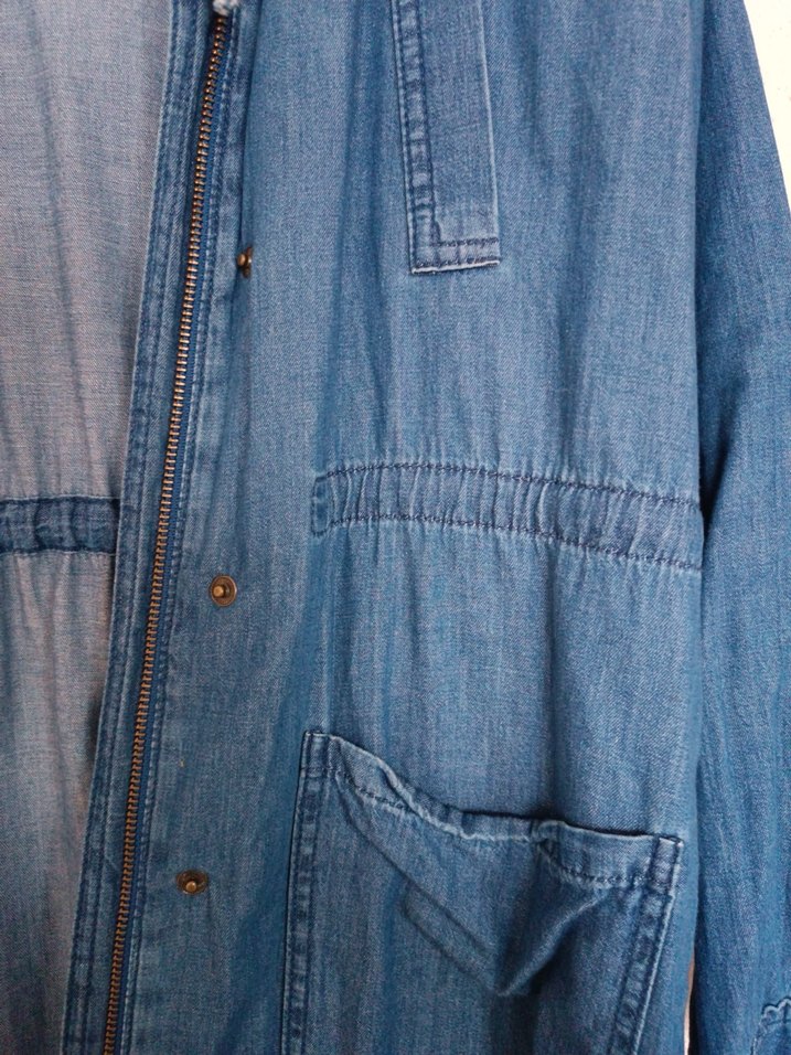 Düğmeli Midi Lacivert Kot Ceket - Görsel 3