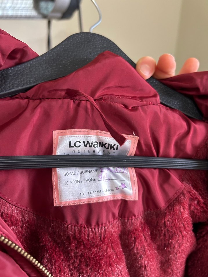 Bordo Fermuarlı Midi çocuk Kışlık Mont - Görsel 4