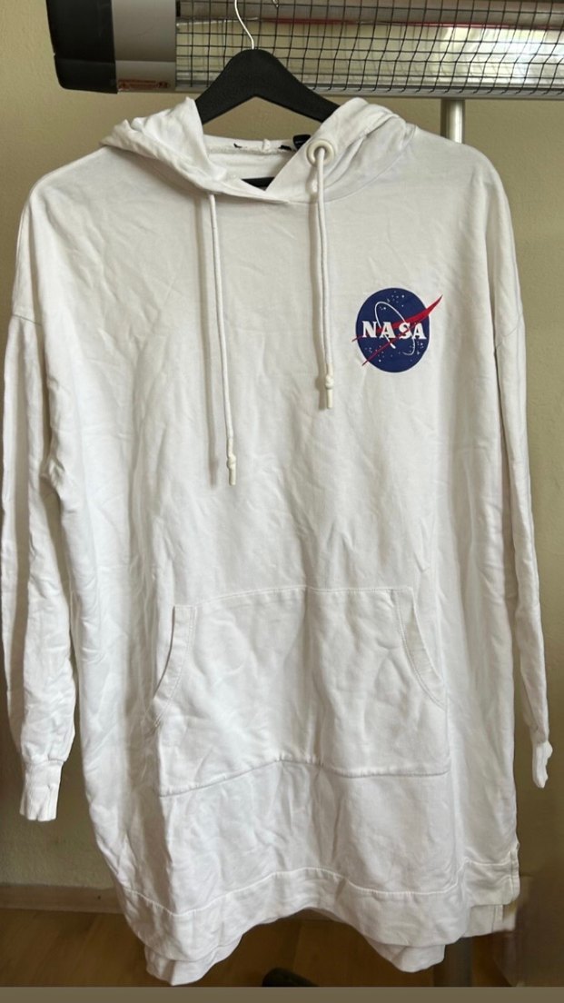 Beyaz NASA Baskılı Kapüşonlu Sweatshirt - Görsel 2