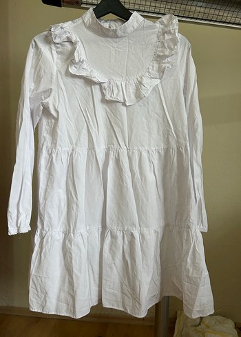 Fırfırlı Beyaz tunik gömlek - Görsel 2