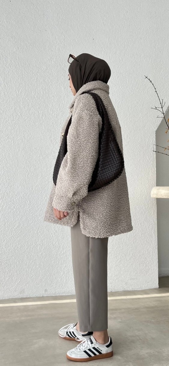 H&M Pinterest teddy mont bej - Görsel 3