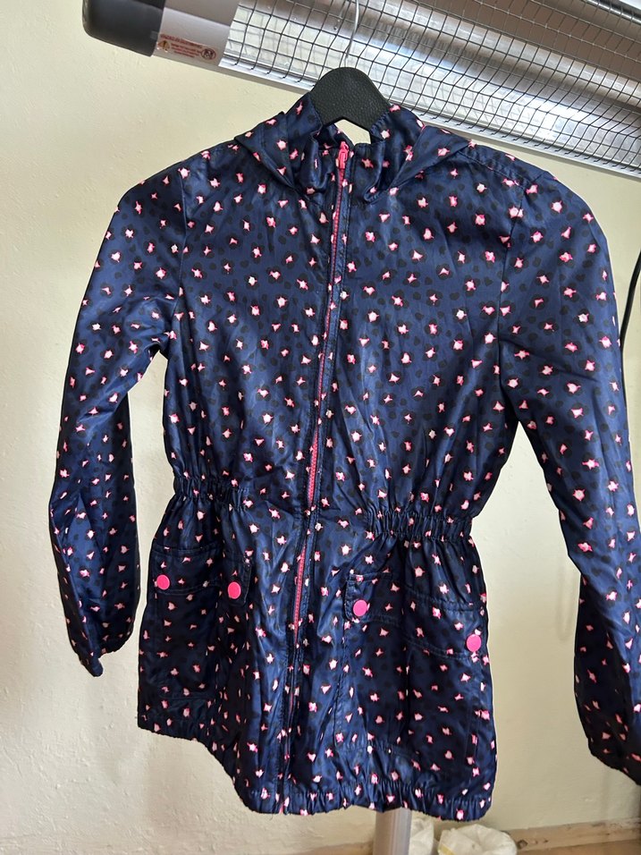 Kız Çocuk Renkli Bağlama Desenli Fermuarlı yağmurluk - Görsel 2