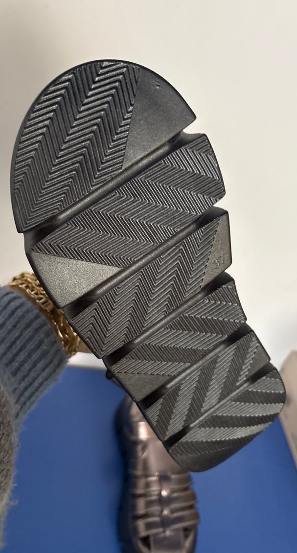 Kahverengi Deri Platform Topuklu Tokalı Sandalet - Görsel 3