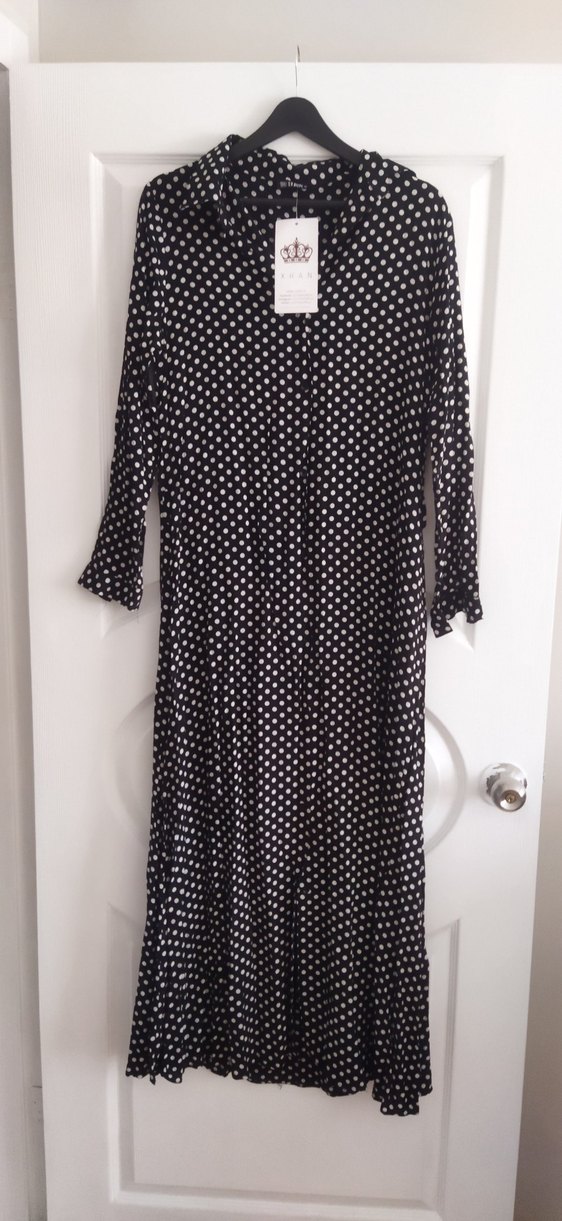 Uzun Kollu Puantiyeli Siyah Elbise fiyat sorunuz - Görsel 2