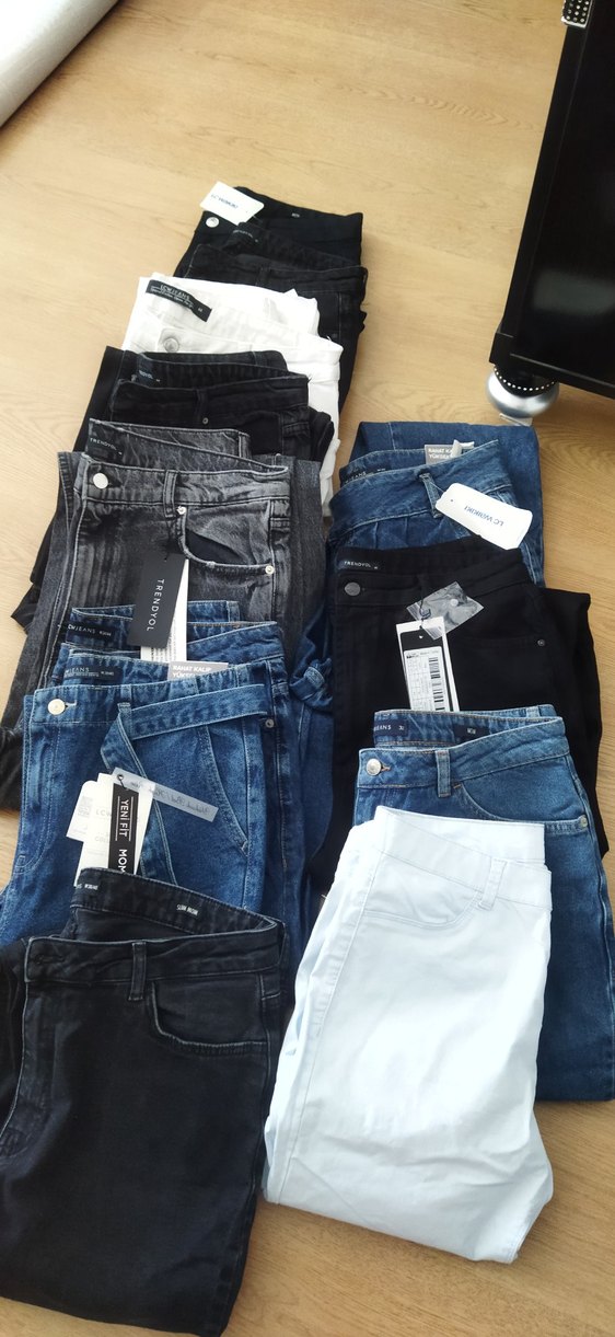 Gri Rahat Kesim Midi Denim Kadın Jean - Görsel 2