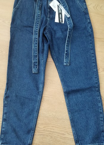 Kadın Lacivert Bol Kesim Kemerli Jean fiyat sorun - Görsel 2