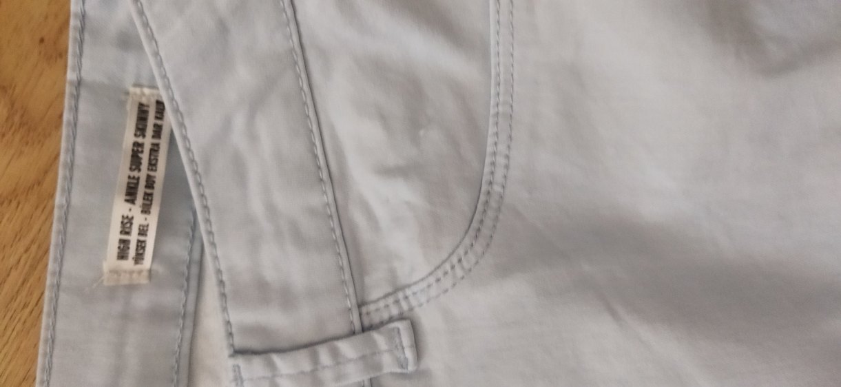 Beyaz Keten Midi Kadın Pantolon - Görsel 3