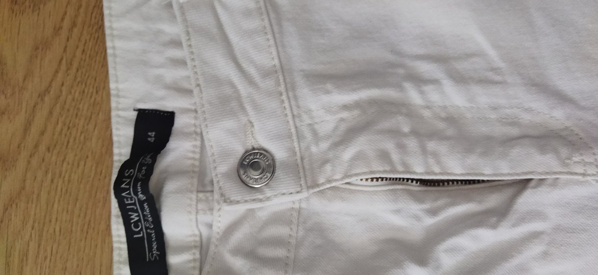 Beyaz Keten Midi Kadın Pantolon - Görsel 2