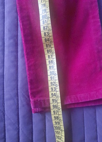 koyu kırmızı Mavi marka  kadife pantolon - Görsel 7