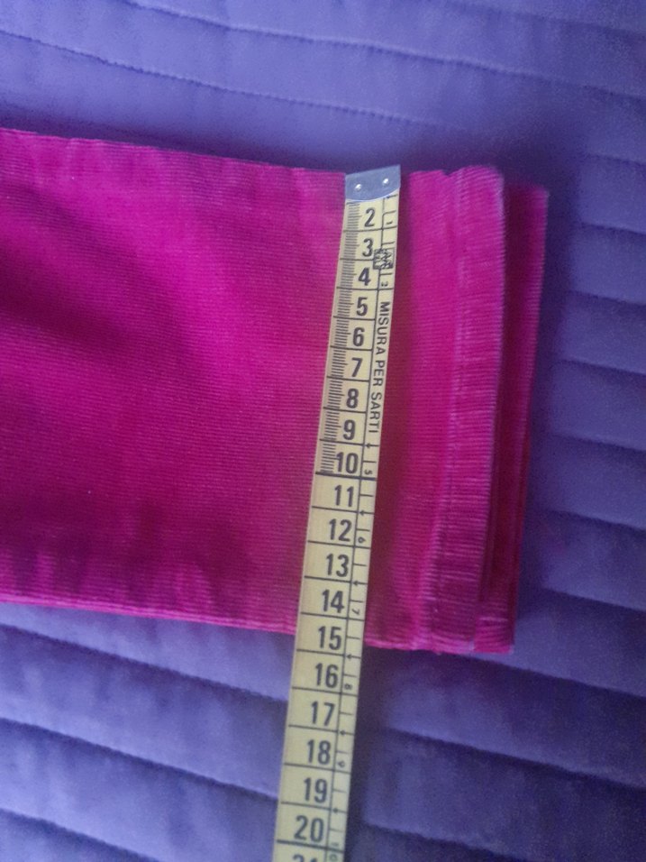 koyu kırmızı Mavi marka  kadife pantolon - Görsel 5