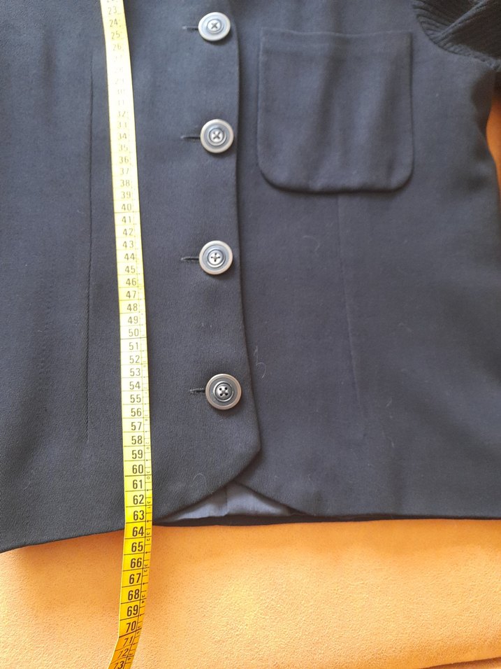 Düğmeli Siyah Keten Kadın Blazer - Görsel 5