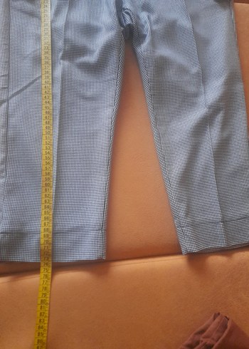 Düğmeli  kapri Kadın Kumaş Pantolon - Görsel 4