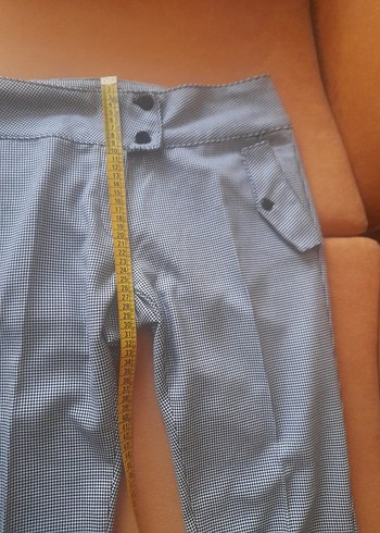 Düğmeli  kapri Kadın Kumaş Pantolon - Görsel 7