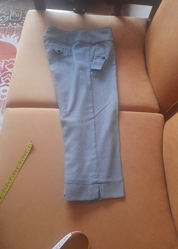 Düğmeli  kapri Kadın Kumaş Pantolon - Görsel 8