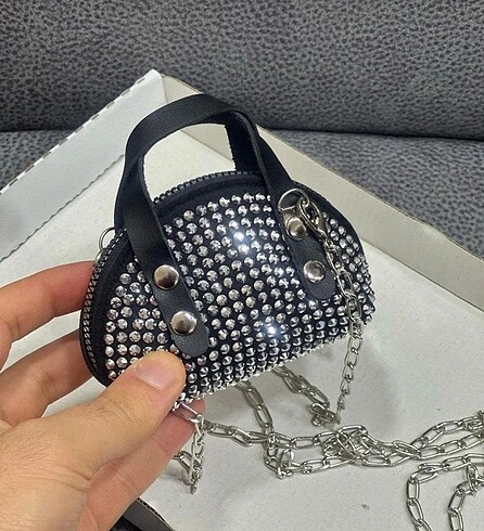 Taşlı mini çanta