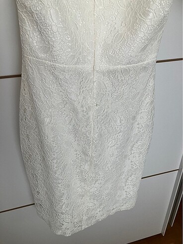 40 Beden beyaz Renk Sıfır dantelli nikah veya nişan elbisesi