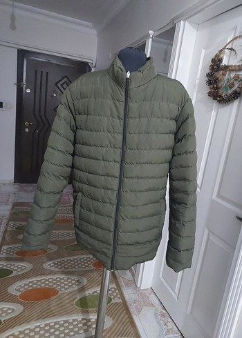 Gri Regular Fit Erkek Şişme Mont