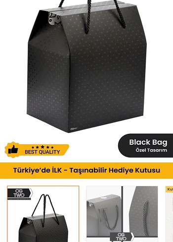 Taşınabilir Siyah Hediye Kutusu
