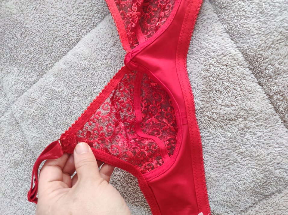 Nakışlı Kırmızı Konvansiyonel Sütyen - Görsel 5