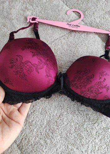 Koyu Pembe Baskılı Gotik Sütyen - Görsel 2