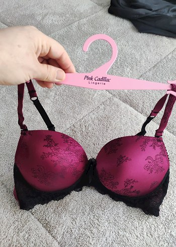 Koyu Pembe Baskılı Gotik Sütyen - Görsel 4