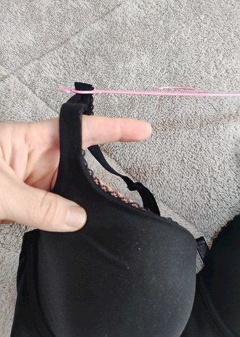 Siyah Minimalist Goth Sütyen - Görsel 2