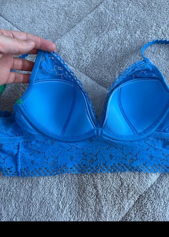 Mavi Dantel Bohem Büstiyer 75b beden - Görsel 7