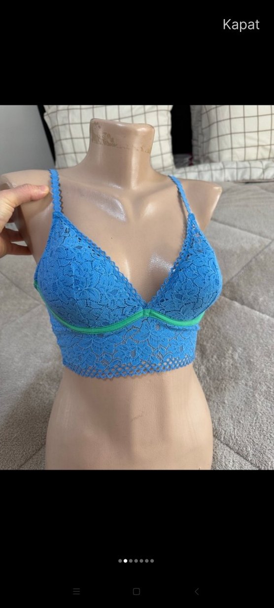 Mavi Dantel Bohem Büstiyer 75b beden - Görsel 2