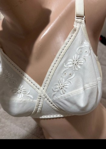 Nakışlı Beyaz Vintage Sütyen - Görsel 2