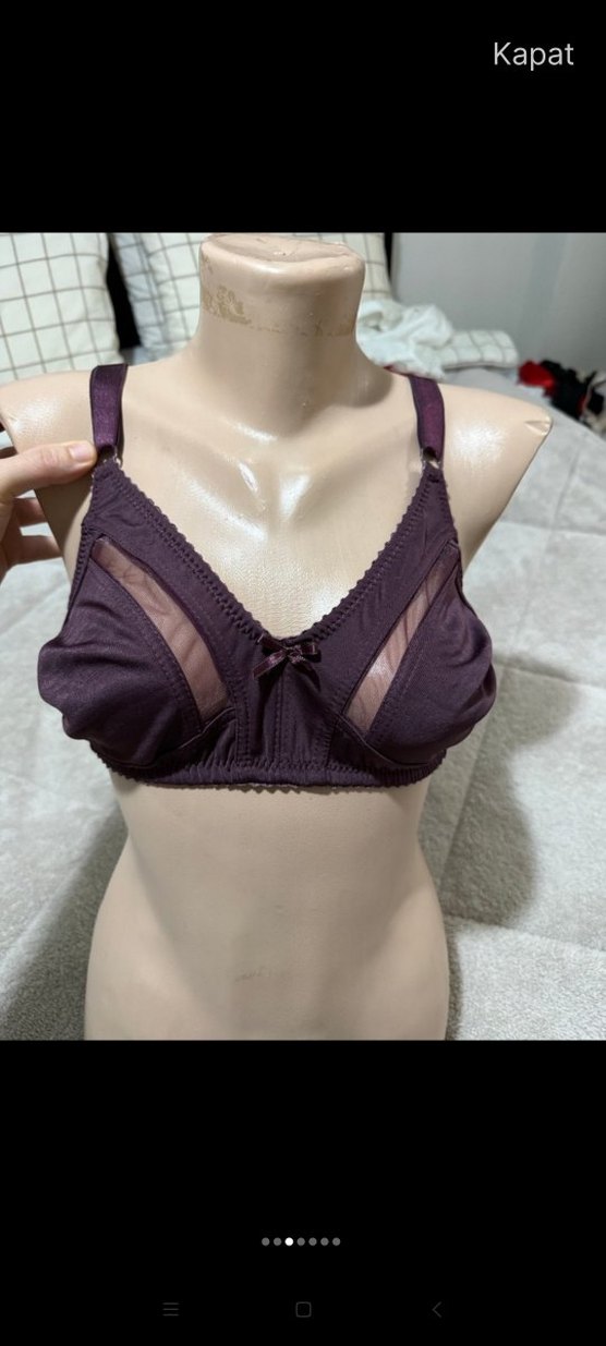 Koyu Mor Minimalist Sütyen - Görsel 3