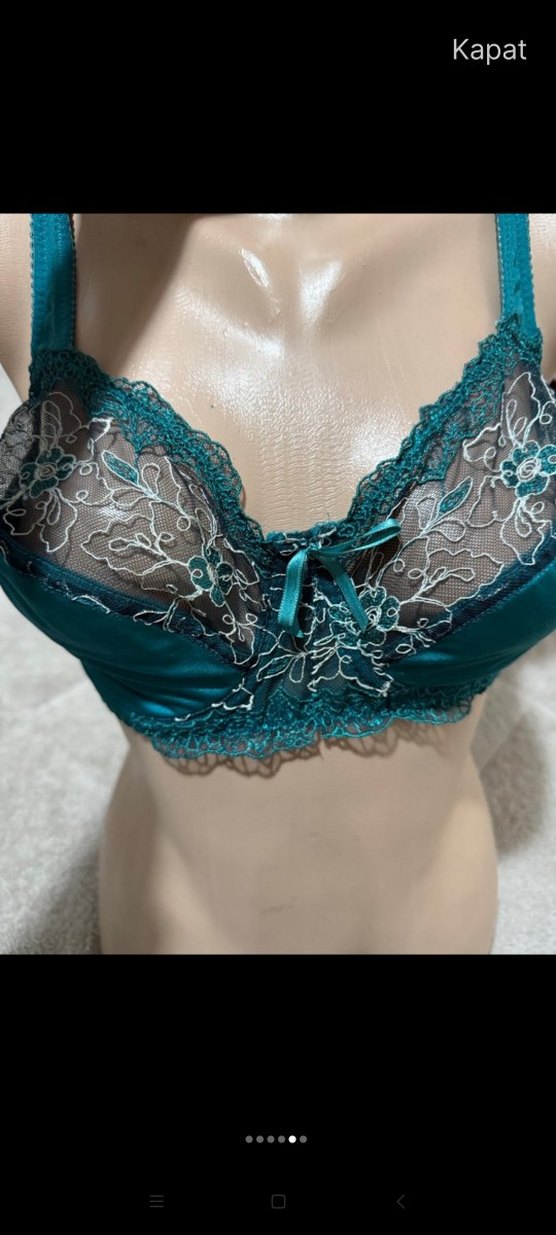 Nakışlı Turkuaz Bohem Tarz Sütyen - Görsel 5