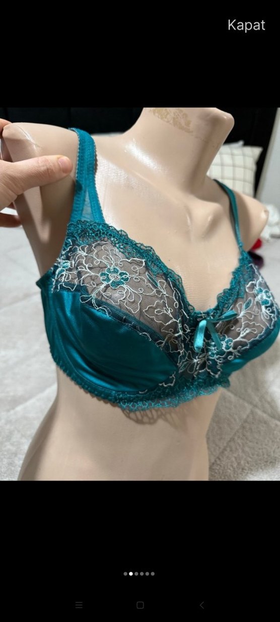 Nakışlı Turkuaz Bohem Tarz Sütyen - Görsel 2