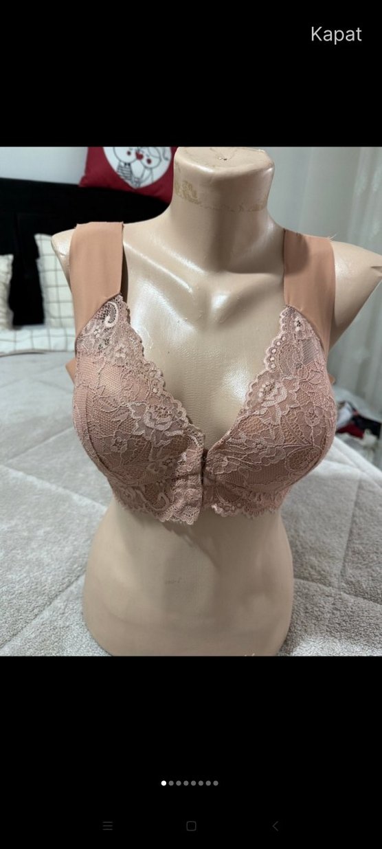 Bej Dantel Detaylı Bohem Sütyen - Görsel 5