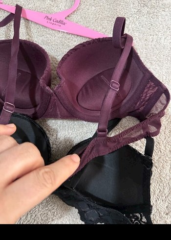 Bordo ve Siyah Dantelli Göğüs Kapsayıcı Sütyen 2 adet fiyatıdır - Görsel 4