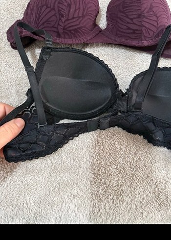Bordo ve Siyah Dantelli Göğüs Kapsayıcı Sütyen 2 adet fiyatıdır - Görsel 3