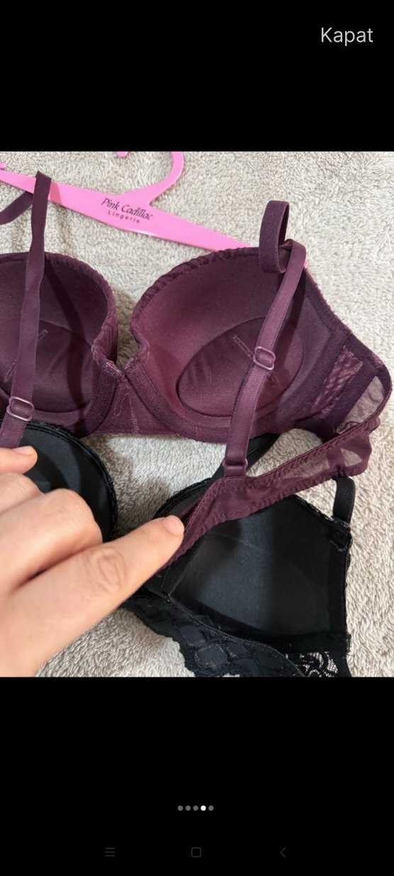 Bordo ve Siyah Dantelli Göğüs Kapsayıcı Sütyen 2 adet fiyatıdır - Görsel 4