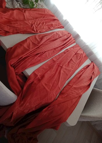 Kiremit Rengi Modern Düz Fon Perde - Görsel 6