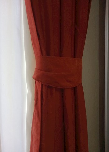 Kiremit Rengi Modern Düz Fon Perde - Görsel 5