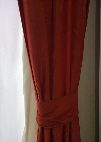 Kiremit Rengi Modern Düz Fon Perde - Görsel 3