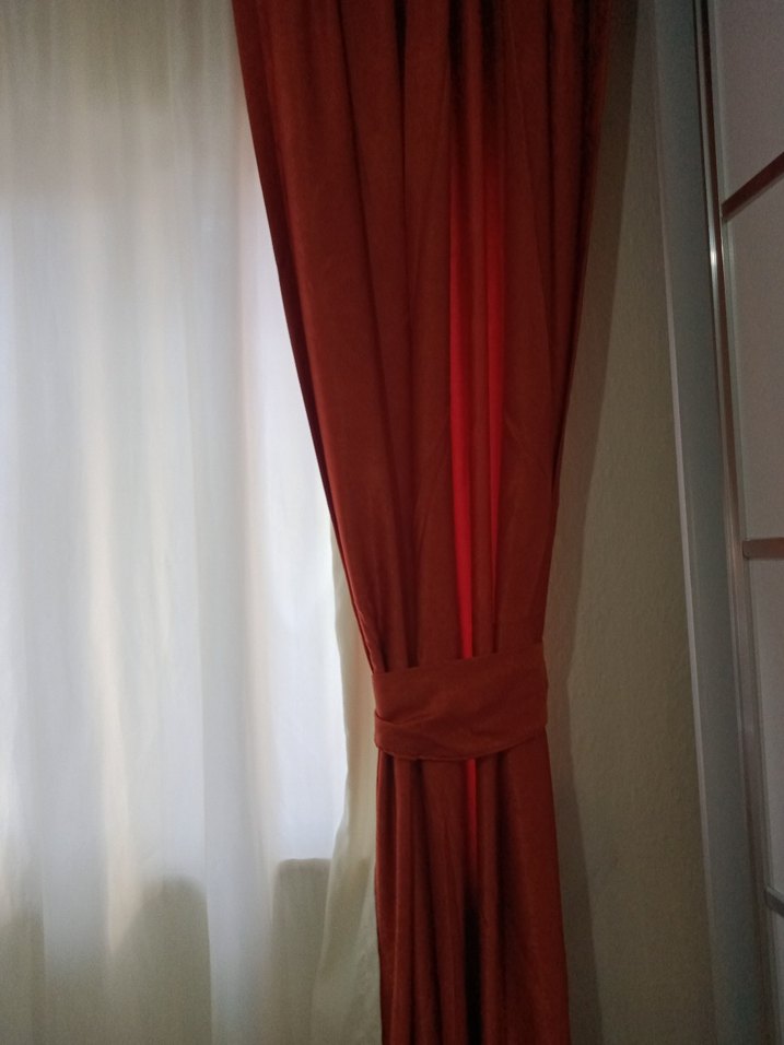 Kiremit Rengi Modern Düz Fon Perde - Görsel 2