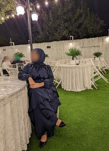 44 Beden lacivert Renk Tesettür Elbise Abiye