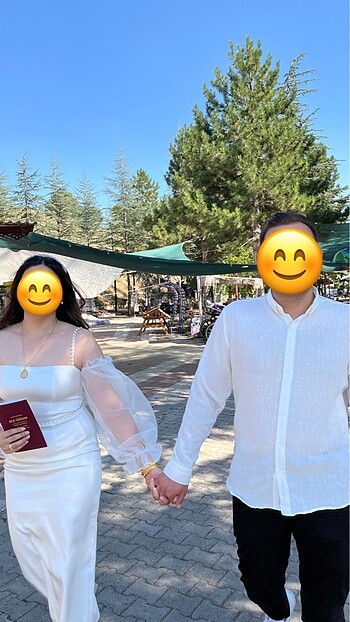 Beyaz nikah elbisesi incili