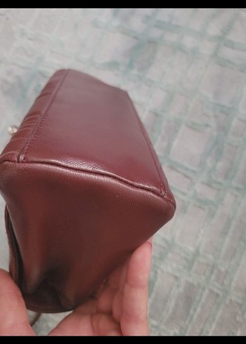 Bordo Deri Kadın Çanta dnkny - Görsel 6