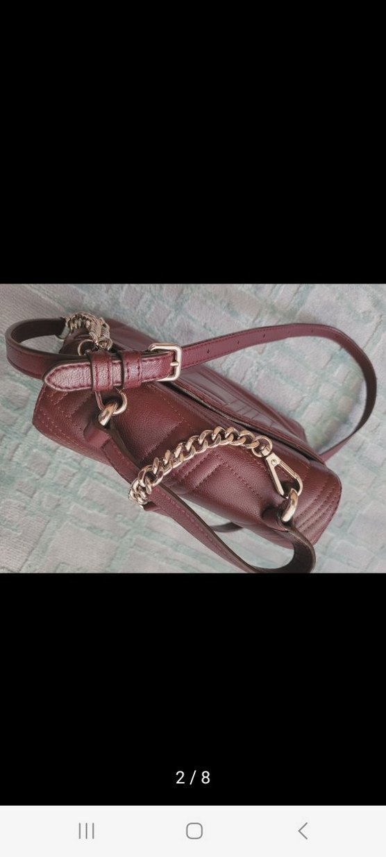 Bordo Deri Kadın Çanta dnkny - Görsel 2