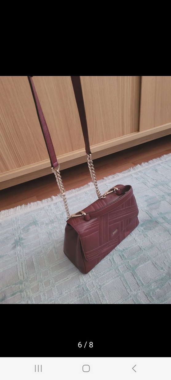 Bordo Deri Kadın Çanta dnkny - Görsel 3