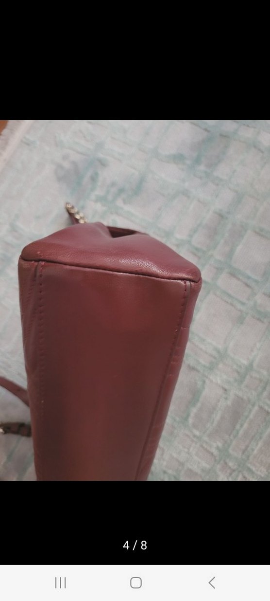 Bordo Deri Kadın Çanta dnkny - Görsel 5