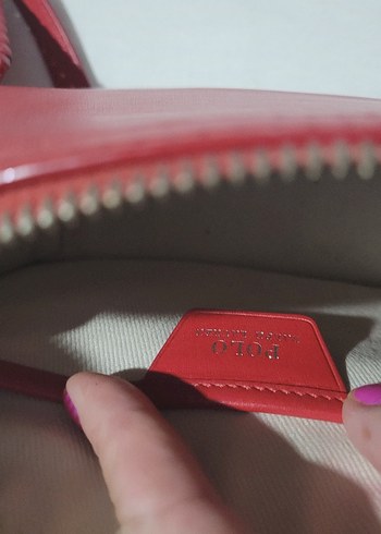 Beden kırmızı Renk ralph lauren deri çanta