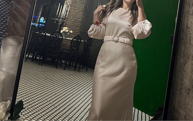 Betty&Sam Ekru Nişan Elbisesi - Görsel 2