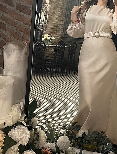 Betty&Sam Ekru Nişan Elbisesi - Görsel 3