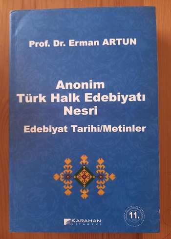 Anonim Türk Halk Edebiyatı Nesri erman artun